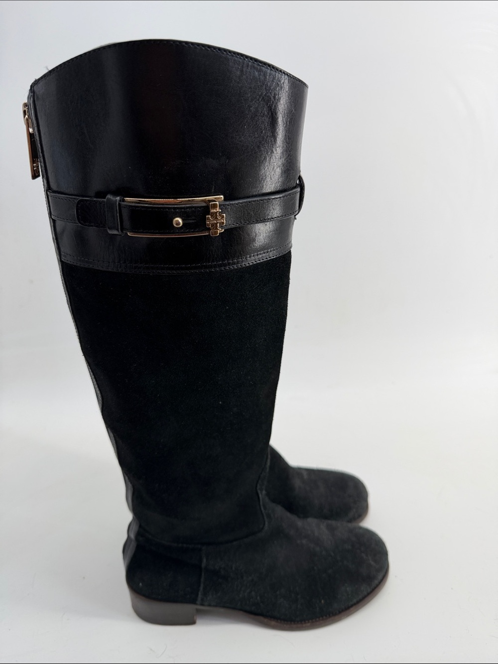Tory Burch Jenna suede knee high heeled riding boots sz 6.5